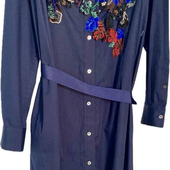 Sacai 3492 fabulous top/tunic/dress blue with unique embroidery, size L - Picture 14 of 15